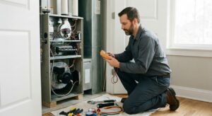 wood hvac working on heating repairs